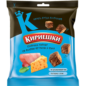 Сухарики КИРИЕШКИ 40гр ветчина/сыр