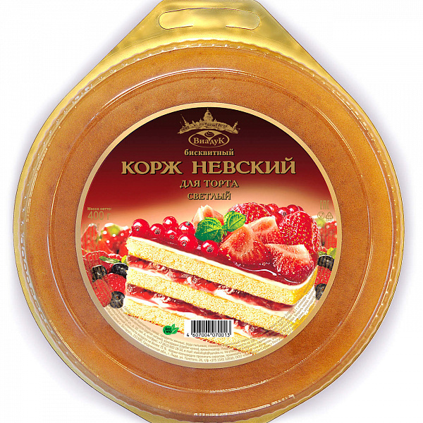 Корж НЕВСКИЙ 400 гр. бисквитный светлый