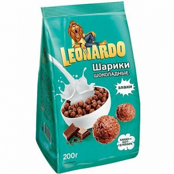 Готовый завтрак LEONARDO 200 гр. Шарики шоколадные