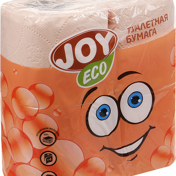 Туалетная бумага Joy Eco 2 слоя 4 шт. Персиковая